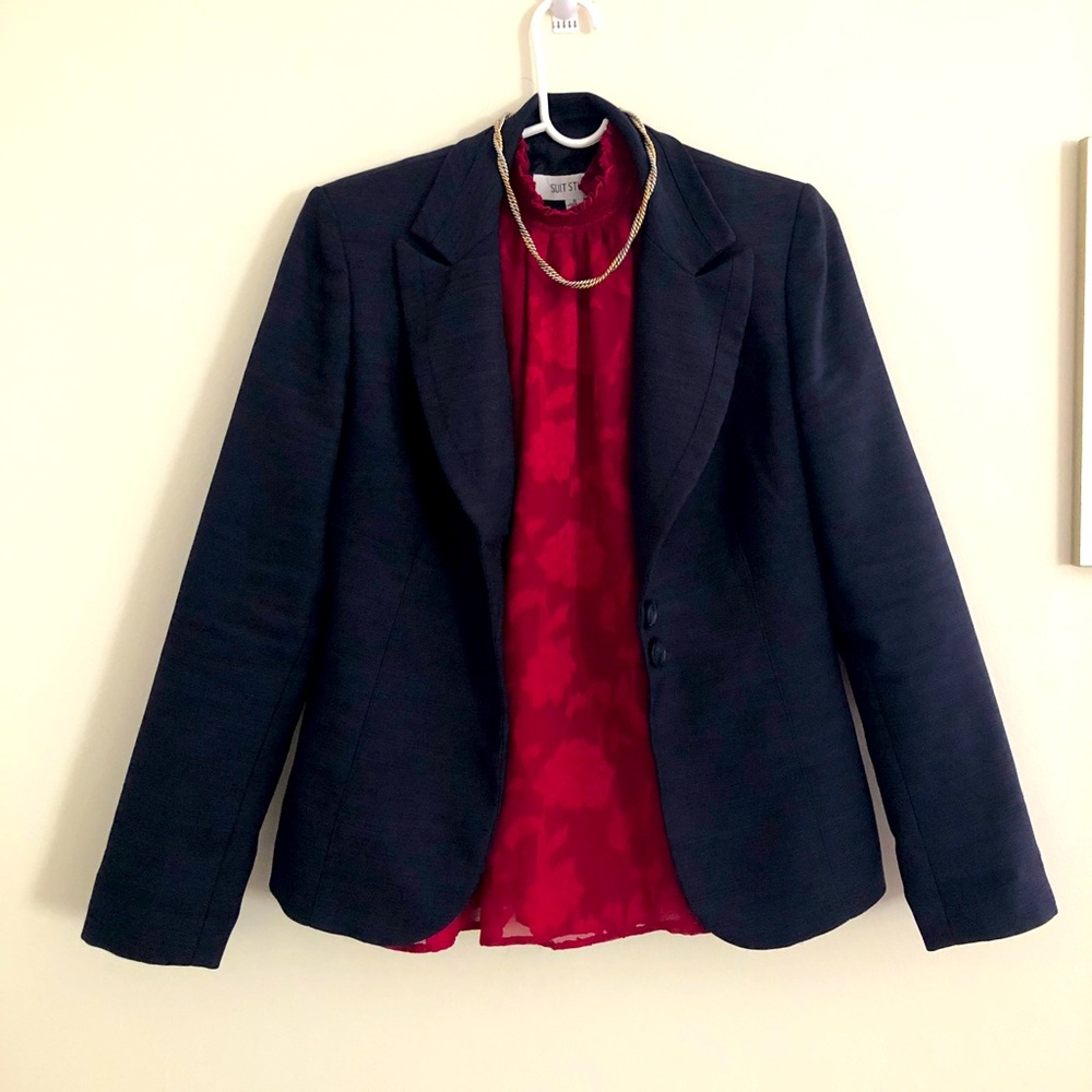 Open Front Solid Blazer - image 1